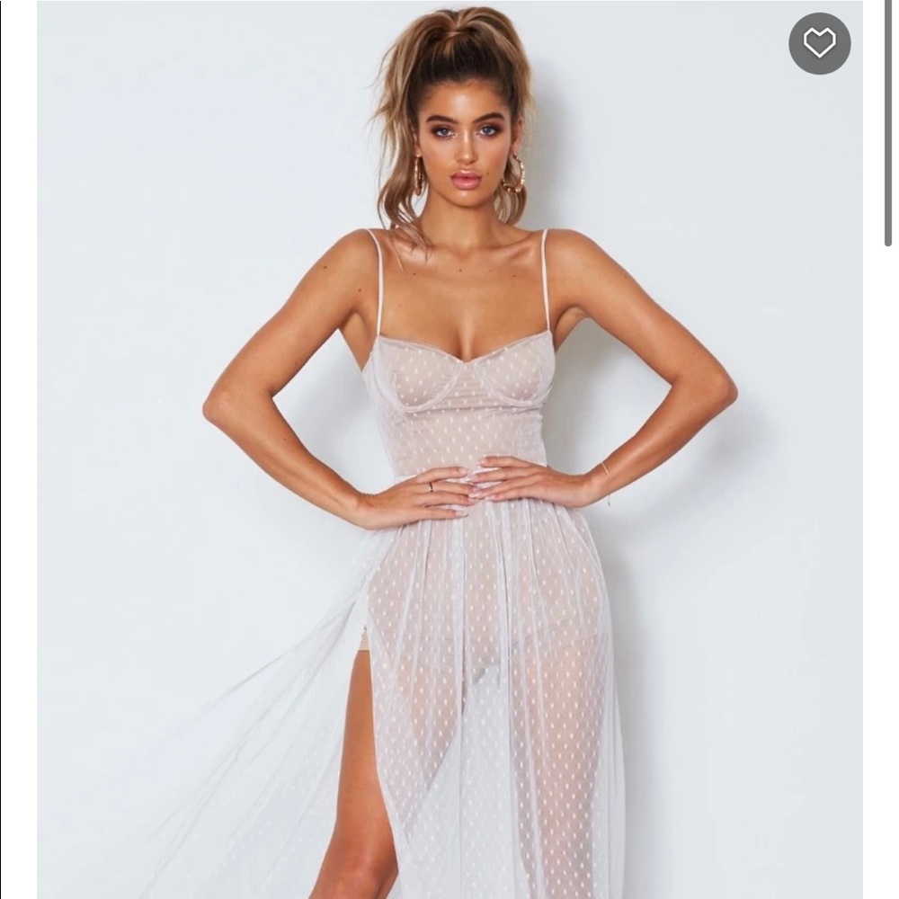 White fox two piece tool dress